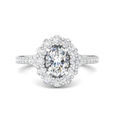 Sugarock Micropave Halo 18K White Gold Engagement Ring DEF VVS-VS