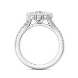 Sugarock Micropave Halo 18K White Gold Engagement Ring DEF VVS-VS