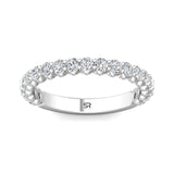 Sugarock Channel/Shared Prong 14K White Gold Wedding Band F-G VS-SI
