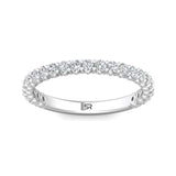 Sugarock Channel/Shared Prong 14K White Gold Wedding Band DEF VVS-VS
