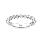 Sugarock Channel/Shared Prong 14K White Gold Wedding Band DEF VVS-VS