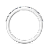 Sugarock Channel/Shared Prong 14K White Gold Wedding Band DEF VVS-VS