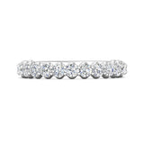 Sugarock Channel/Shared Prong 14K White Gold Wedding Band DEF VVS-VS