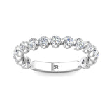 Sugarock Channel/Shared Prong 14K White Gold Wedding Band DEF VVS-VS