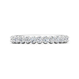 Sugarock Channel/Shared Prong 14K White Gold Wedding Band DEF VVS-VS