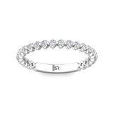 Sugarock Channel/Shared Prong 14K White Gold Wedding Band DEF VVS-VS