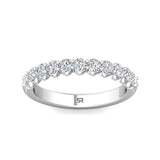 Sugarock Channel/Shared Prong 14K White Gold Wedding Band DEF VVS-VS