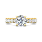 Sugarock Micropave 14K Yellow Gold Engagement Ring DEF VVS-VS