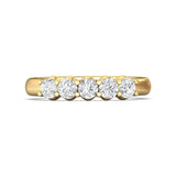 Sugarock Shared Prong 14K Yellow Gold Wedding Band DEF VVS-VS