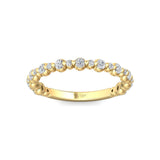 Sugarock Channel/Shared Prong 14K Yellow Gold Wedding Band DEF VVS-VS