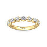 Sugarock Channel/Shared Prong 14K Yellow Gold Wedding Band DEF VVS-VS