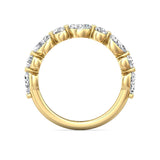 Sugarock Channel/Shared Prong 14K Yellow Gold Wedding Band DEF VVS-VS