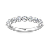 Sugarock Channel/Shared Prong Platinum Wedding Band DEF VVS-VS