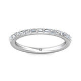 Sugarock Channel/Shared Prong 18K White Gold Wedding Band DEF VVS-VS