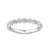 Sugarock Channel/Shared Prong 18K White Gold Wedding Band DEF VVS-VS
