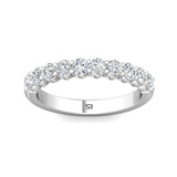 Sugarock Channel/Shared Prong 18K White Gold Wedding Band DEF VVS-VS