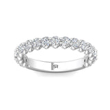 Sugarock Channel/Shared Prong 18K White Gold Wedding Band DEF VVS-VS