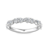 Sugarock Channel/Shared Prong 18K White Gold Wedding Band DEF VVS-VS