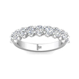 Sugarock Channel/Shared Prong 18K White Gold Wedding Band DEF VVS-VS