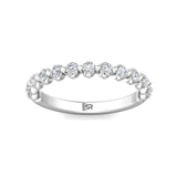 Sugarock Channel/Shared Prong 18K White Gold Wedding Band DEF VVS-VS
