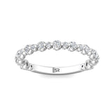 Sugarock Channel/Shared Prong 18K White Gold Wedding Band DEF VVS-VS