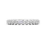 Sugarock Channel/Shared Prong 18K White Gold Wedding Band DEF VVS-VS