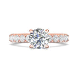 Sugarock Micropave 18K Rose Gold Engagement Ring DEF VVS-VS
