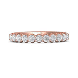 Sugarock Channel/Shared Prong 18K Rose Gold Wedding Band DEF VVS-VS
