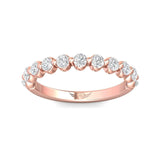 Sugarock Channel/Shared Prong 18K Rose Gold Wedding Band DEF VVS-VS