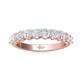 Sugarock Channel/Shared Prong 18K Rose Gold Wedding Band DEF VVS-VS