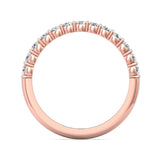 Sugarock Channel/Shared Prong 18K Rose Gold Wedding Band DEF VVS-VS