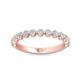 Sugarock Channel/Shared Prong 18K Rose Gold Wedding Band DEF VVS-VS