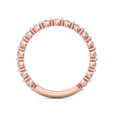 Sugarock Channel/Shared Prong 18K Rose Gold Wedding Band DEF VVS-VS