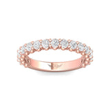 Sugarock Channel/Shared Prong 18K Rose Gold Wedding Band DEF VVS-VS