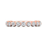 Sugarock Channel/Shared Prong 18K Rose Gold Wedding Band DEF VVS-VS