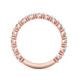 Sugarock Channel/Shared Prong 18K Rose Gold Wedding Band DEF VVS-VS