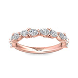 Sugarock Channel/Shared Prong 18K Rose Gold Wedding Band DEF VVS-VS