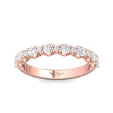 Sugarock Channel/Shared Prong 18K Rose Gold Wedding Band DEF VVS-VS