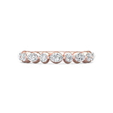 Sugarock Channel/Shared Prong 18K Rose Gold Wedding Band DEF VVS-VS