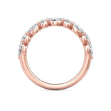 Sugarock Channel/Shared Prong 18K Rose Gold Wedding Band DEF VVS-VS