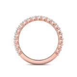 Sugarock Channel/Shared Prong 18K Rose Gold Wedding Band DEF VVS-VS