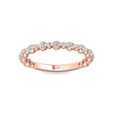 Sugarock Channel/Shared Prong 18K Rose Gold Wedding Band DEF VVS-VS