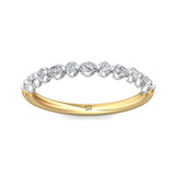 Sugarock Channel/Shared Prong 14K White Top And Yelow Gold Shank Wedding Band DEF VVS-VS