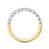 Sugarock Channel/Shared Prong 14K White Top And Yelow Gold Shank Wedding Band DEF VVS-VS