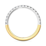Sugarock Micropave 14K White Top And Yelow Gold Shank Wedding Band DEF VVS-VS