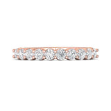 Sugarock Channel/Shared Prong 14K Rose Gold Wedding Band DEF VVS-VS