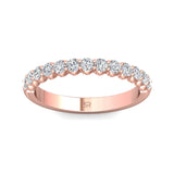 Sugarock Channel/Shared Prong 14K Rose Gold Wedding Band DEF VVS-VS