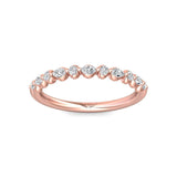 Sugarock Channel/Shared Prong 14K Rose Gold Wedding Band DEF VVS-VS