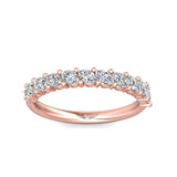 Sugarock Channel/Shared Prong 14K Rose Gold Wedding Band DEF VVS-VS