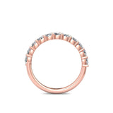 Sugarock Channel/Shared Prong 14K Rose Gold Wedding Band DEF VVS-VS
